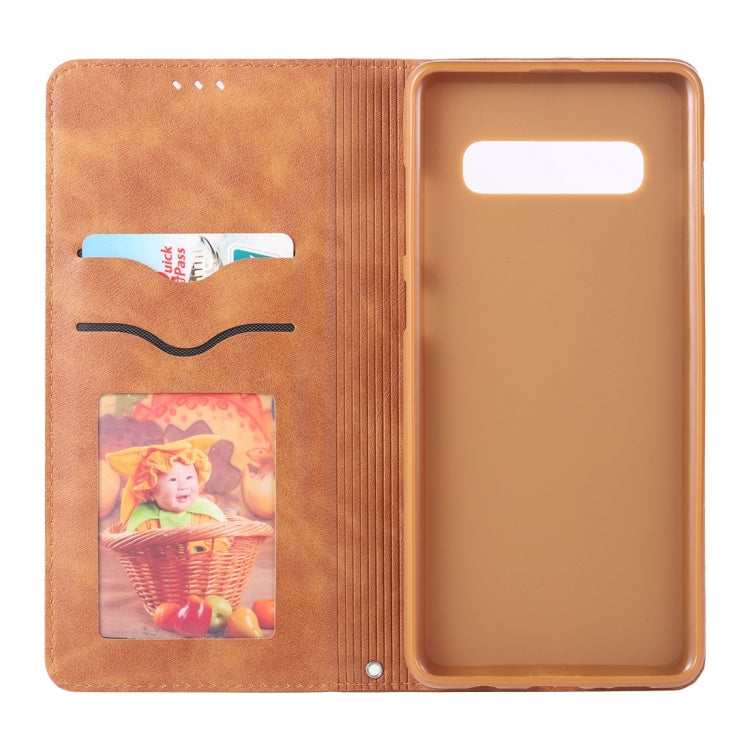 For Galaxy S10e AZNS Retro Texture Magnetic Horizontal Flip PU Leather Case with Holder & Card Slots & Photo Frame