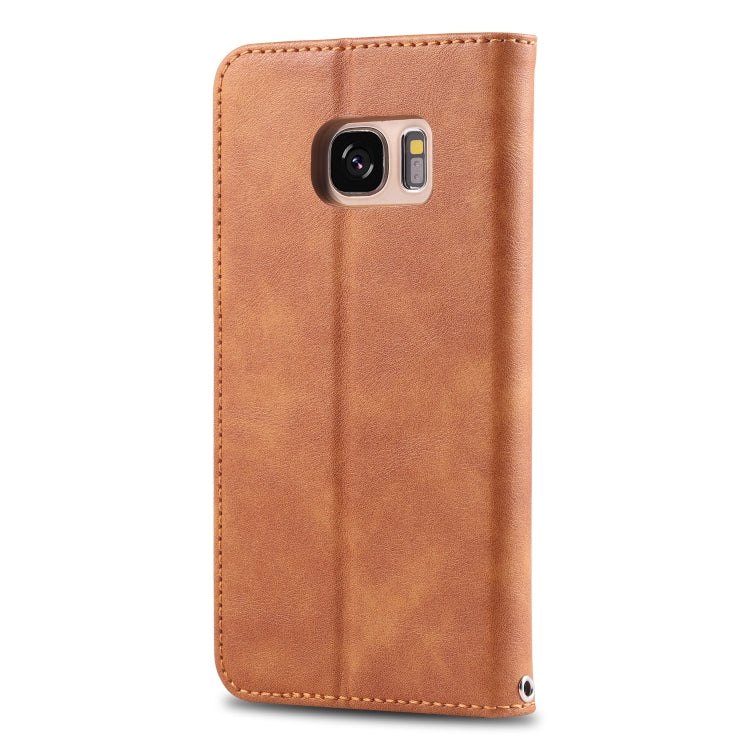 For Galaxy S7 Edge AZNS Retro Texture Magnetic Horizontal Flip PU Leather Case with Holder & Card Slots & Photo Frame