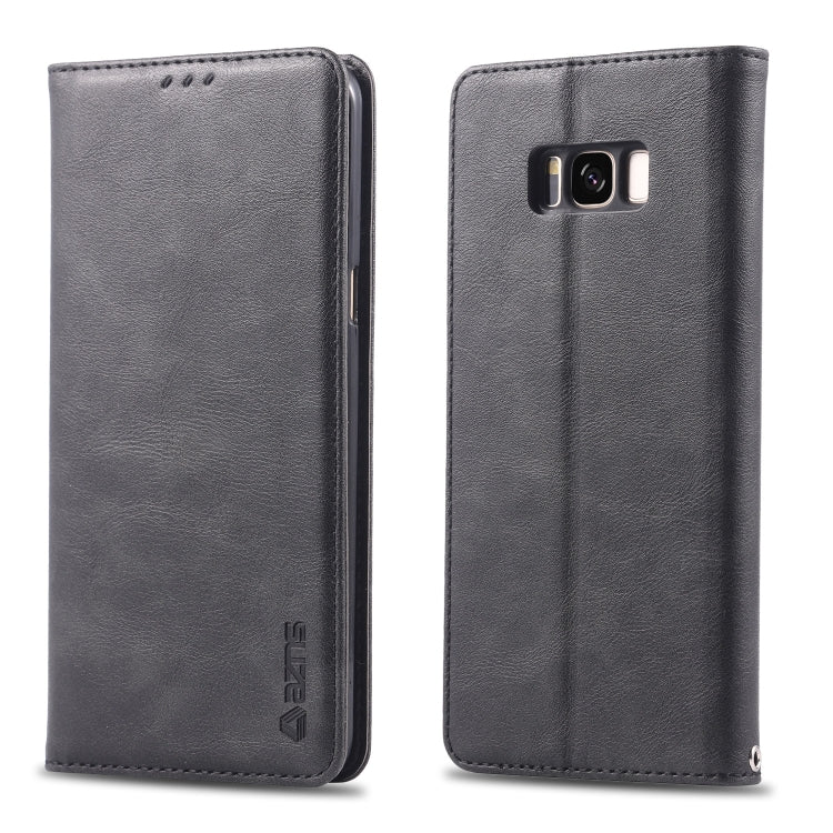 For Galaxy S8 Plus AZNS Retro Texture Magnetic Horizontal Flip PU Leather Case with Holder & Card Slots & Photo Frame
