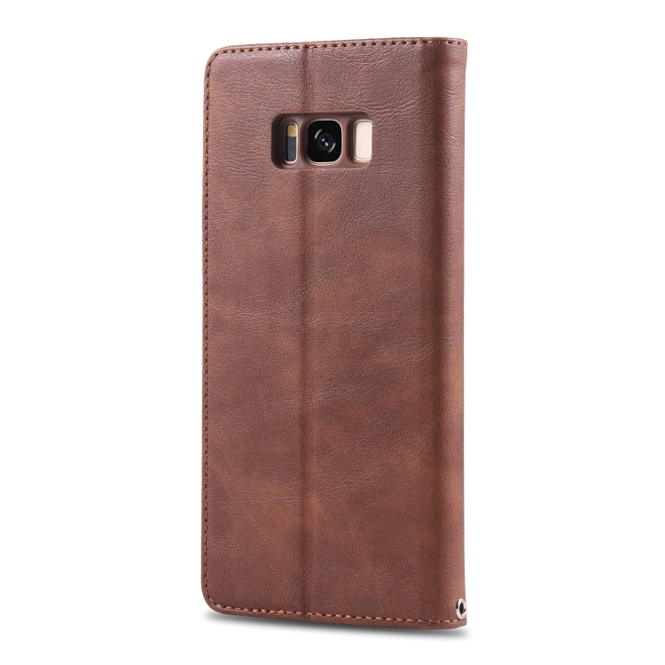 For Galaxy S8 Plus AZNS Retro Texture Magnetic Horizontal Flip PU Leather Case with Holder & Card Slots & Photo Frame