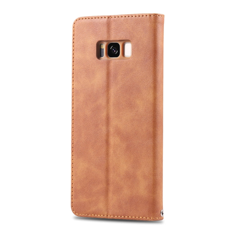 For Galaxy S8 Plus AZNS Retro Texture Magnetic Horizontal Flip PU Leather Case with Holder & Card Slots & Photo Frame
