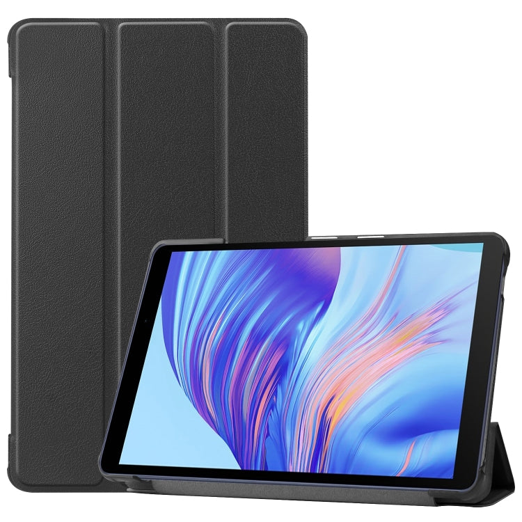 For Huawei Honor X7 / MatePad T8 Custer Painted TPU Smart Tablet Leather Case with Tri-Fold Bracket
