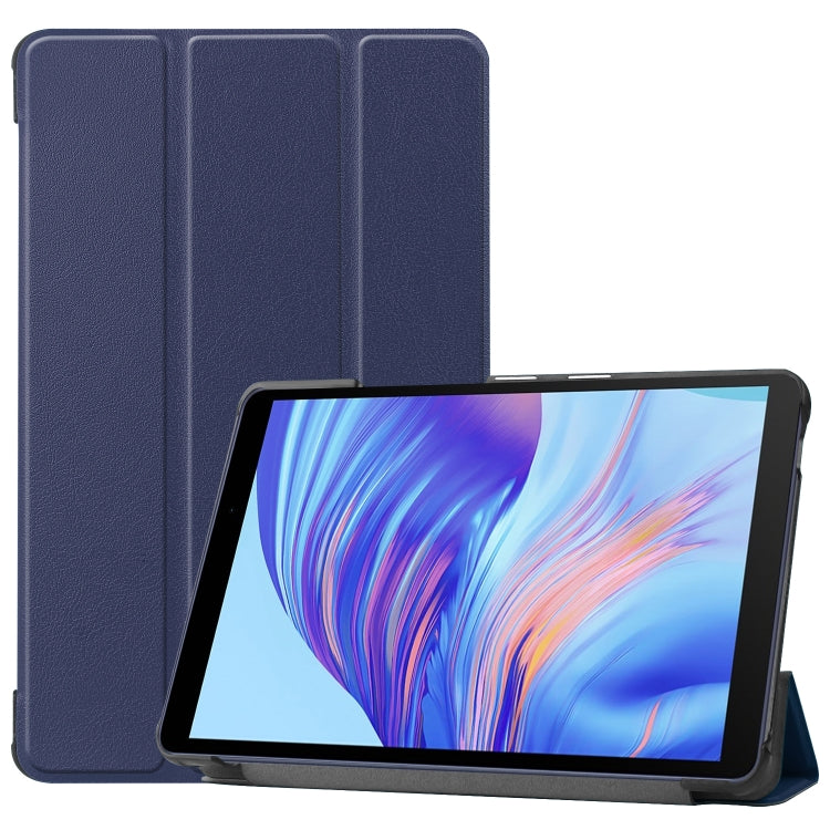For Huawei Honor X7 / MatePad T8 Custer Painted TPU Smart Tablet Leather Case with Tri-Fold Bracket
