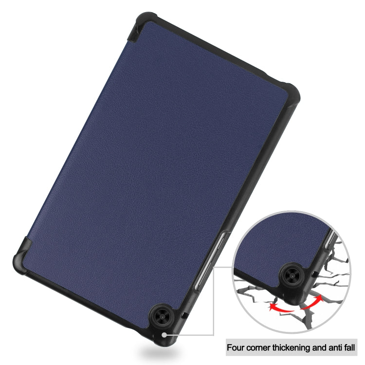 For Huawei Honor X7 / MatePad T8 Custer Painted TPU Smart Tablet Leather Case with Tri-Fold Bracket