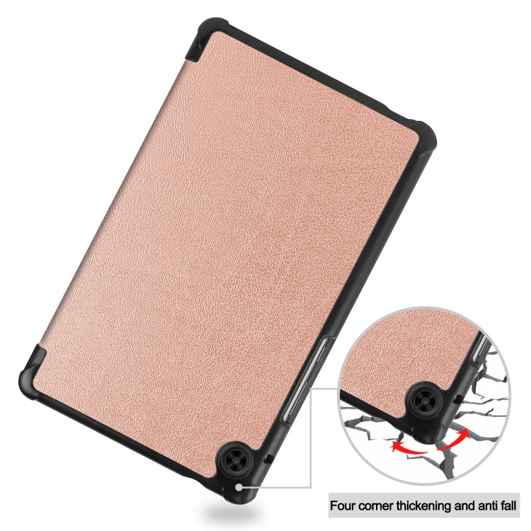 For Huawei Honor X7 / MatePad T8 Custer Painted TPU Smart Tablet Leather Case with Tri-Fold Bracket