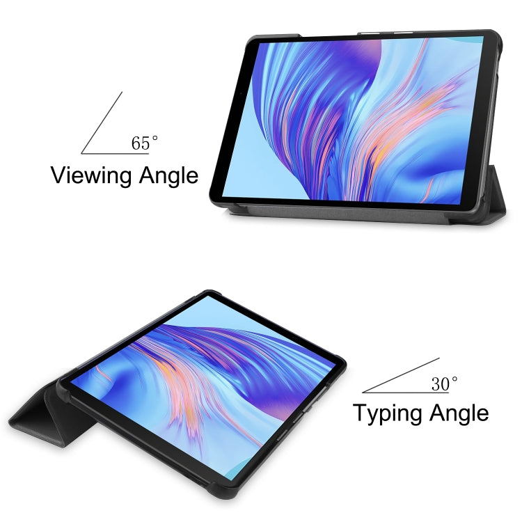 For Huawei Honor X7 / MatePad T8 Custer Painted TPU Smart Tablet Leather Case with Tri-Fold Bracket