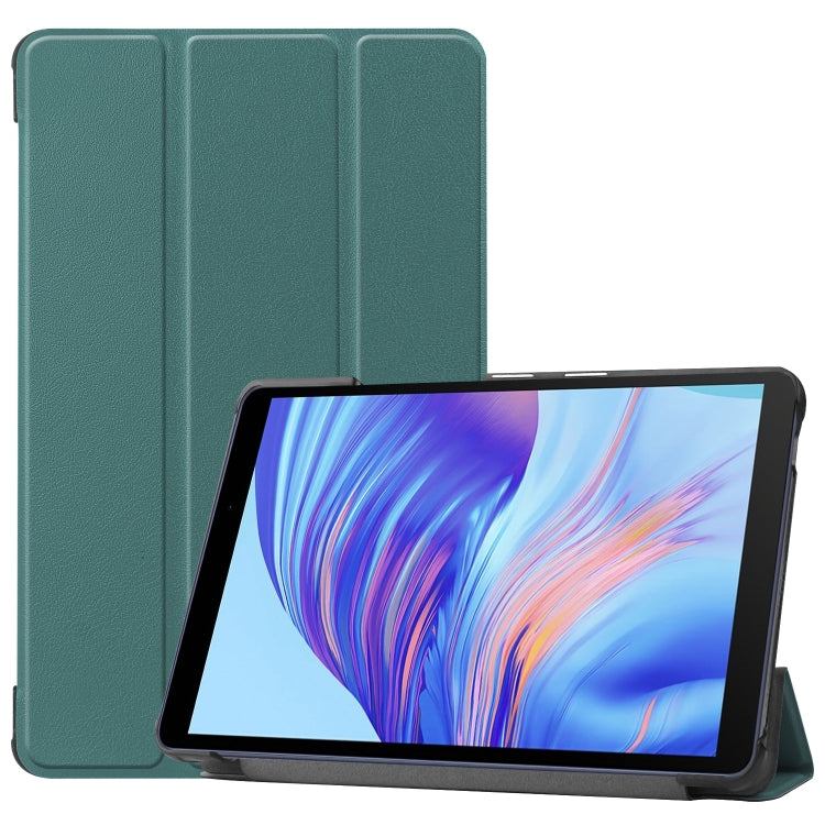 For Huawei Honor X7 / MatePad T8 Custer Painted TPU Smart Tablet Leather Case with Tri-Fold Bracket
