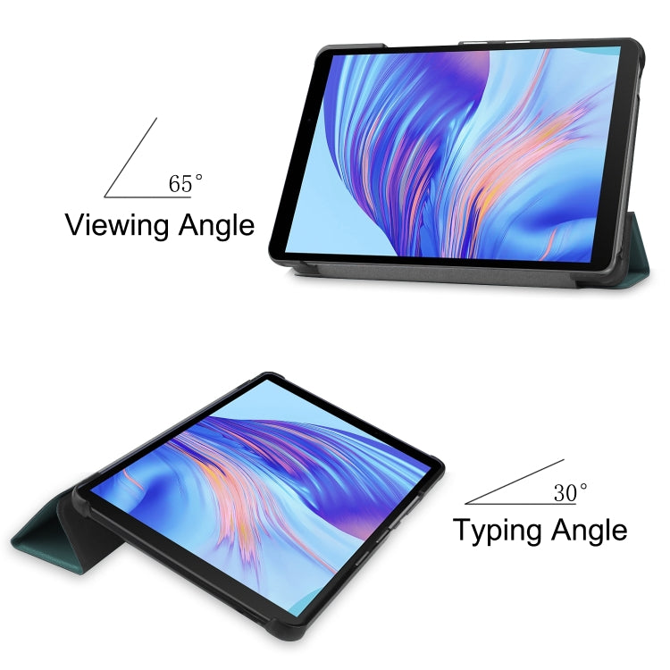 For Huawei Honor X7 / MatePad T8 Custer Painted TPU Smart Tablet Leather Case with Tri-Fold Bracket