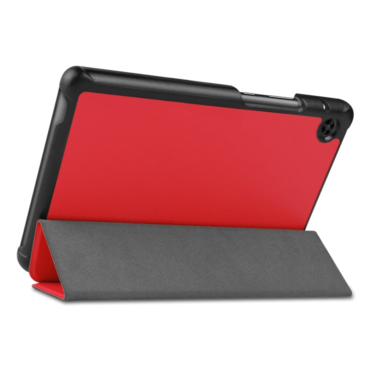 For Huawei Honor X7 / MatePad T8 Custer Painted TPU Smart Tablet Leather Case with Tri-Fold Bracket