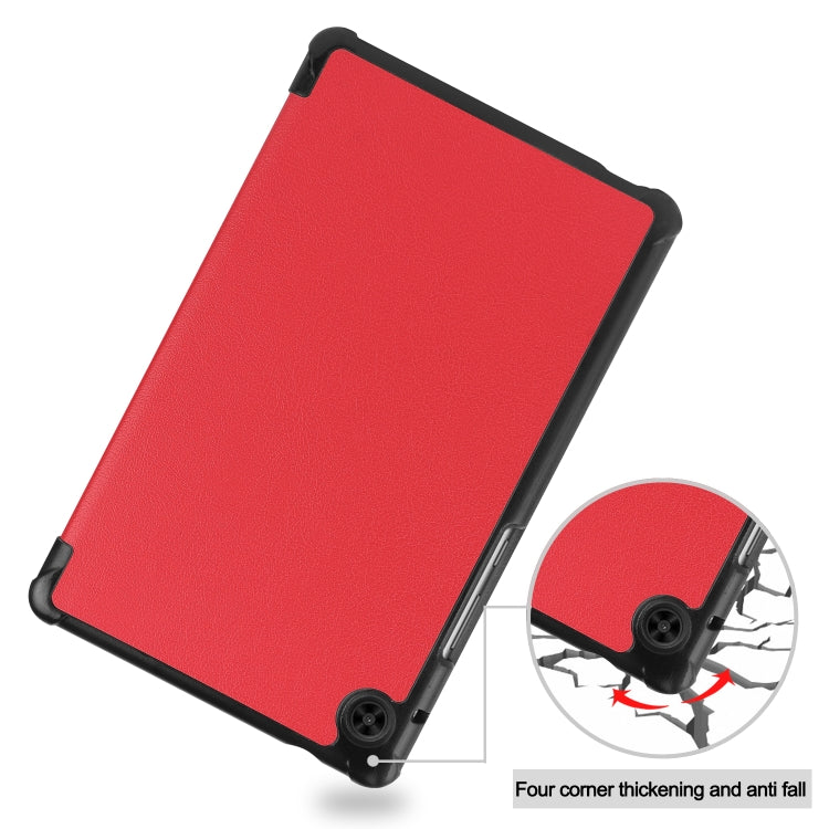 For Huawei Honor X7 / MatePad T8 Custer Painted TPU Smart Tablet Leather Case with Tri-Fold Bracket