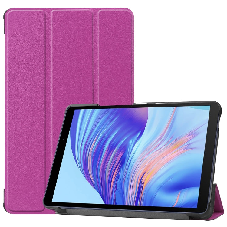 For Huawei Honor X7 / MatePad T8 Custer Painted TPU Smart Tablet Leather Case with Tri-Fold Bracket