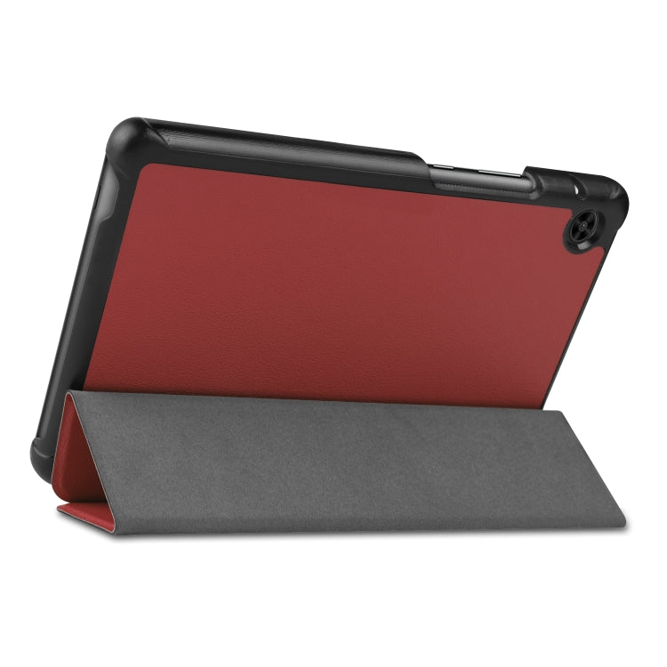 For Huawei Honor X7 / MatePad T8 Custer Painted TPU Smart Tablet Leather Case with Tri-Fold Bracket
