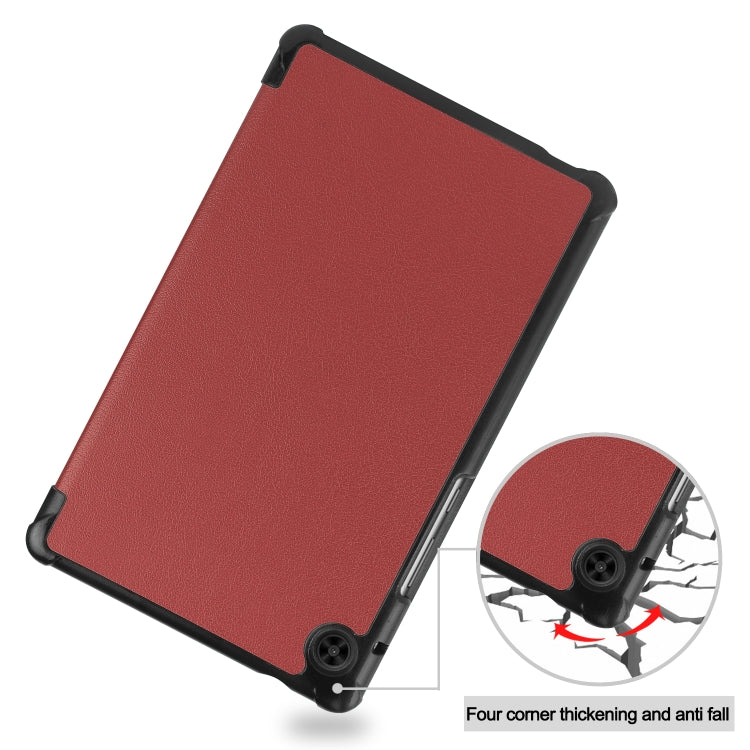 For Huawei Honor X7 / MatePad T8 Custer Painted TPU Smart Tablet Leather Case with Tri-Fold Bracket