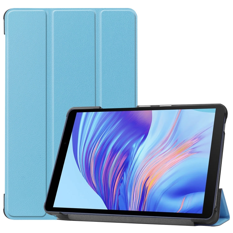 For Huawei Honor X7 / MatePad T8 Custer Painted TPU Smart Tablet Leather Case with Tri-Fold Bracket