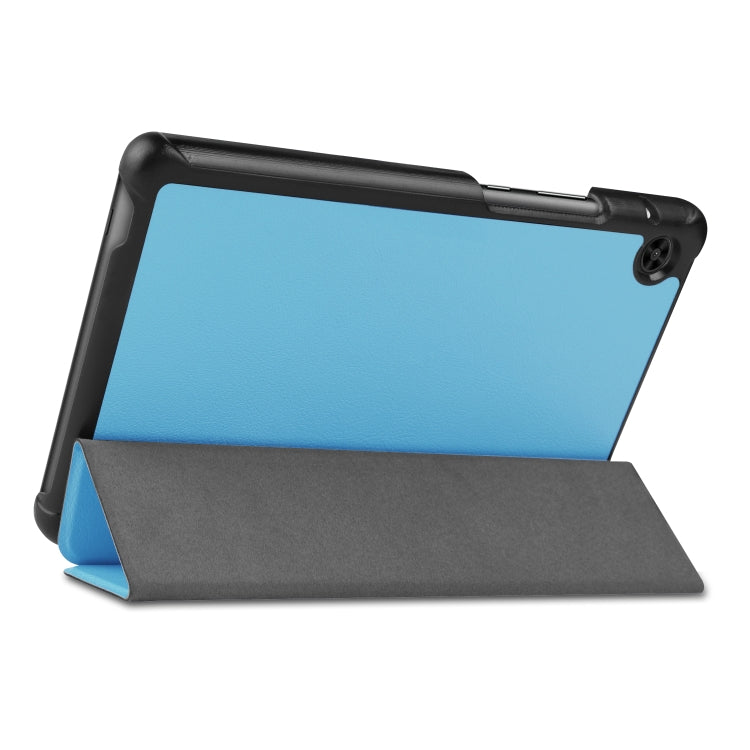 For Huawei Honor X7 / MatePad T8 Custer Painted TPU Smart Tablet Leather Case with Tri-Fold Bracket