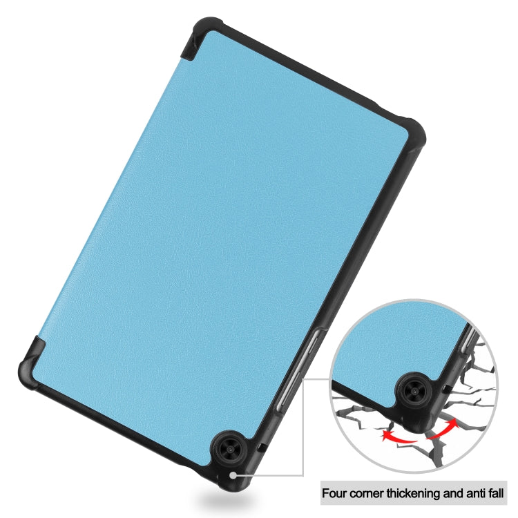 For Huawei Honor X7 / MatePad T8 Custer Painted TPU Smart Tablet Leather Case with Tri-Fold Bracket