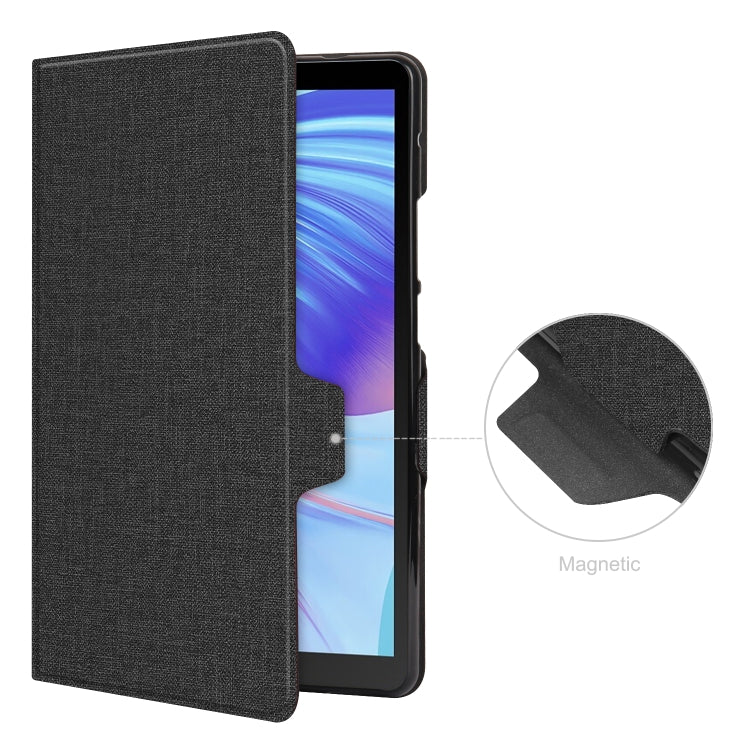 For Huawei Honor X7 / MatePad T8 Fabric Texture Horizontal Flip TPU Leather Case with Holder