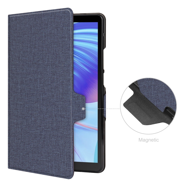 For Huawei Honor X7 / MatePad T8 Fabric Texture Horizontal Flip TPU Leather Case with Holder