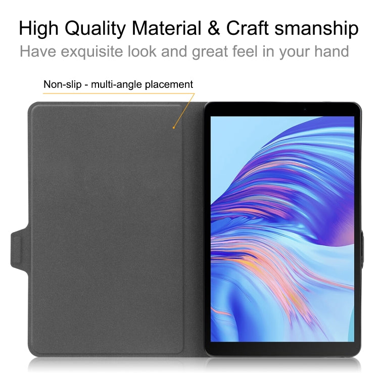 For Huawei Honor X7 / MatePad T8 Fabric Texture Horizontal Flip TPU Leather Case with Holder