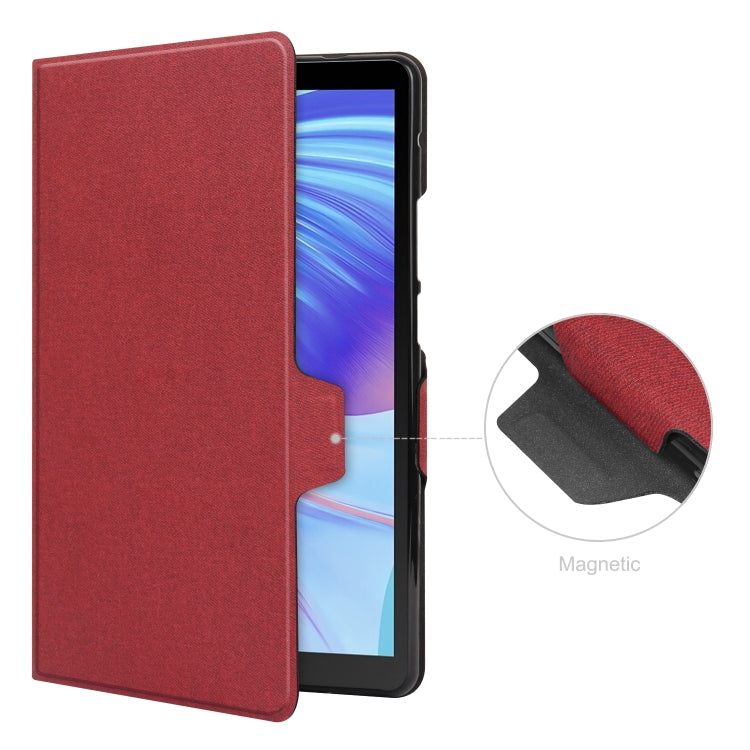For Huawei Honor X7 / MatePad T8 Fabric Texture Horizontal Flip TPU Leather Case with Holder