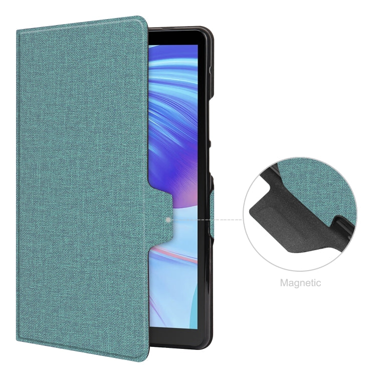For Huawei Honor X7 / MatePad T8 Fabric Texture Horizontal Flip TPU Leather Case with Holder