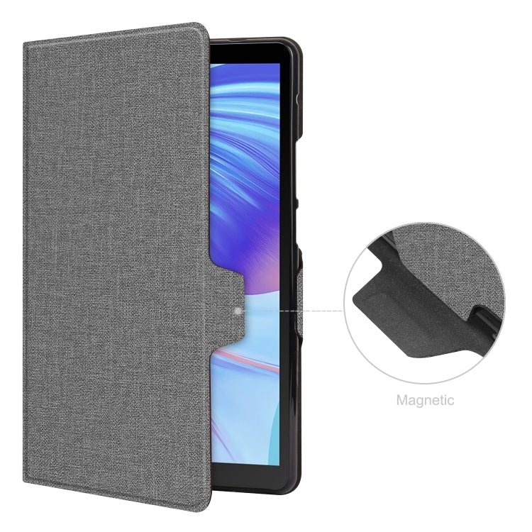 For Huawei Honor X7 / MatePad T8 Fabric Texture Horizontal Flip TPU Leather Case with Holder