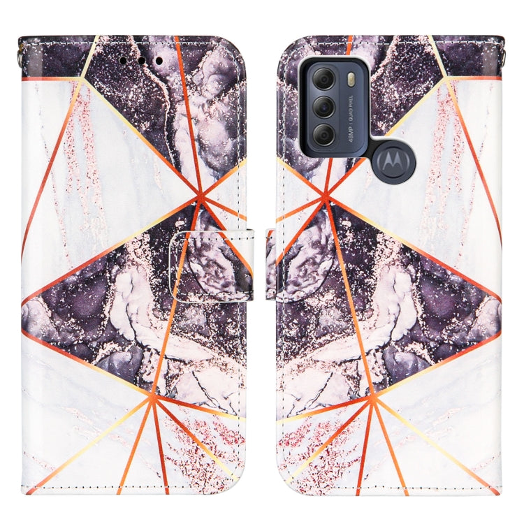 For Motorola Moto G50 Marble Stitching Horizontal Flip PU Leather Case with Holder & Card Slots & Wallet & Lanyard