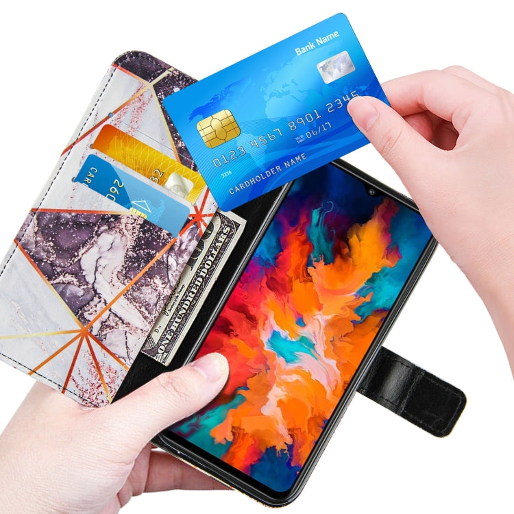For Motorola Moto G50 Marble Stitching Horizontal Flip PU Leather Case with Holder & Card Slots & Wallet & Lanyard