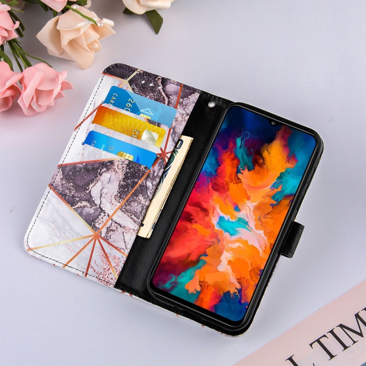 For Motorola Moto G50 Marble Stitching Horizontal Flip PU Leather Case with Holder & Card Slots & Wallet & Lanyard