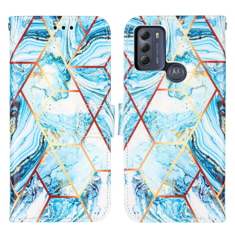 For Motorola Moto G50 Marble Stitching Horizontal Flip PU Leather Case with Holder & Card Slots & Wallet & Lanyard