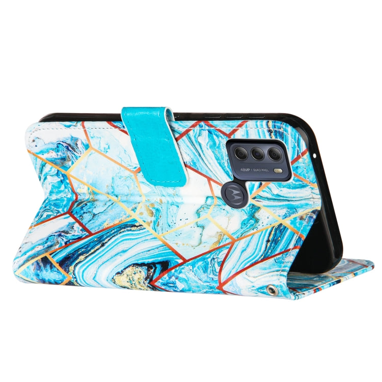 For Motorola Moto G50 Marble Stitching Horizontal Flip PU Leather Case with Holder & Card Slots & Wallet & Lanyard