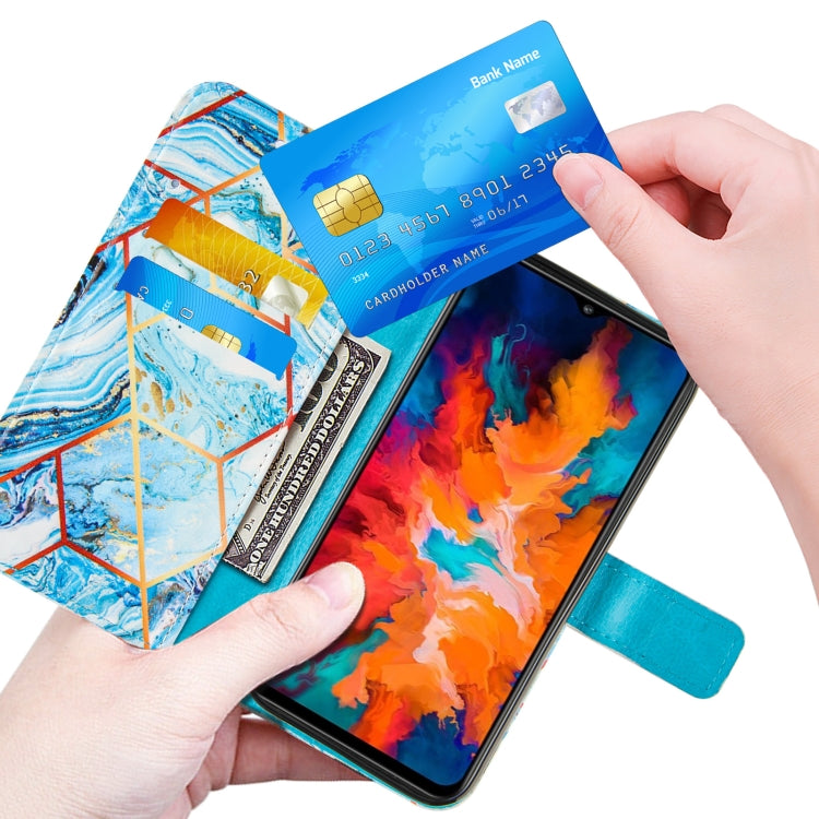 For Motorola Moto G50 Marble Stitching Horizontal Flip PU Leather Case with Holder & Card Slots & Wallet & Lanyard