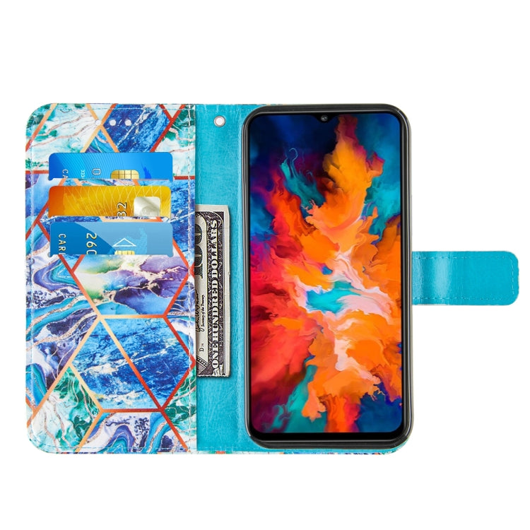 For Motorola Moto G50 Marble Stitching Horizontal Flip PU Leather Case with Holder & Card Slots & Wallet & Lanyard