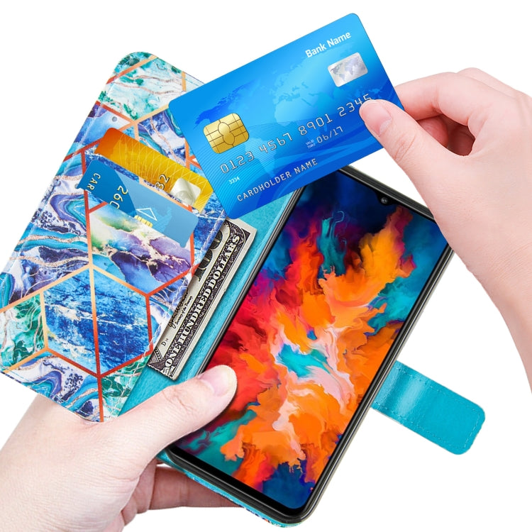 For Motorola Moto G50 Marble Stitching Horizontal Flip PU Leather Case with Holder & Card Slots & Wallet & Lanyard