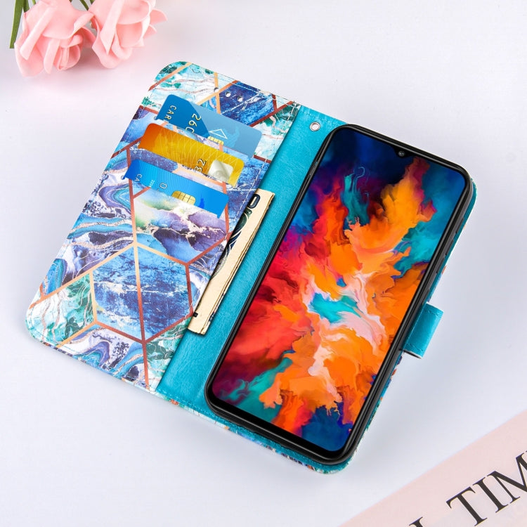 For Motorola Moto G50 Marble Stitching Horizontal Flip PU Leather Case with Holder & Card Slots & Wallet & Lanyard