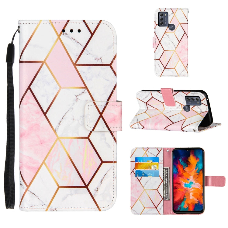 For Motorola Moto G50 Marble Stitching Horizontal Flip PU Leather Case with Holder & Card Slots & Wallet & Lanyard