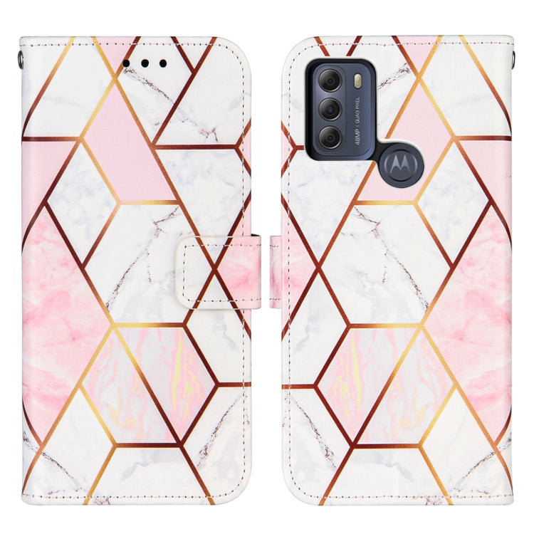For Motorola Moto G50 Marble Stitching Horizontal Flip PU Leather Case with Holder & Card Slots & Wallet & Lanyard