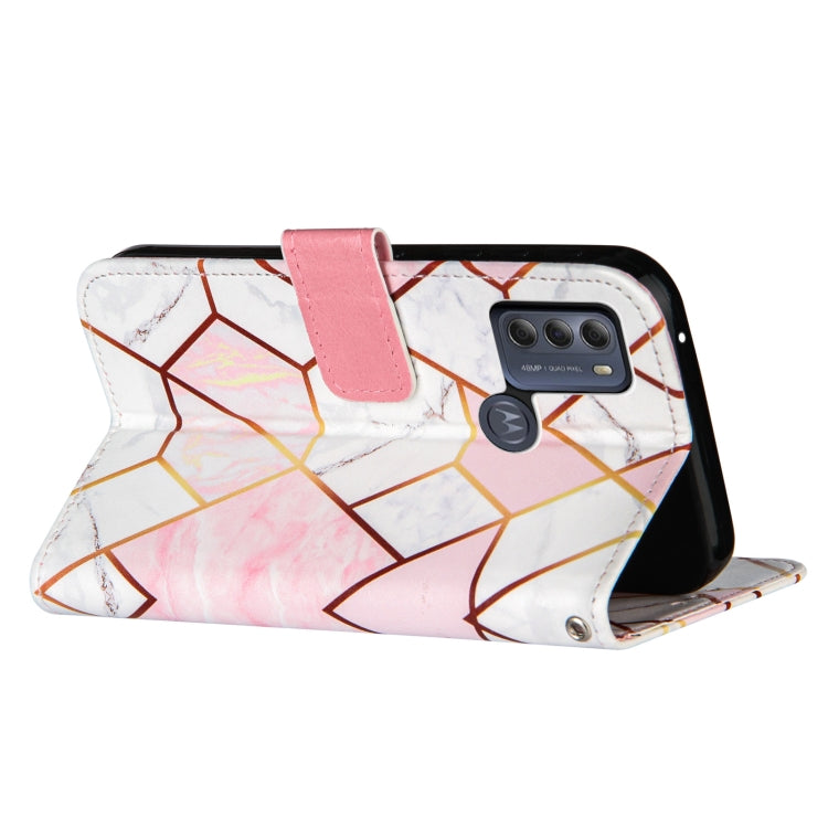 For Motorola Moto G50 Marble Stitching Horizontal Flip PU Leather Case with Holder & Card Slots & Wallet & Lanyard