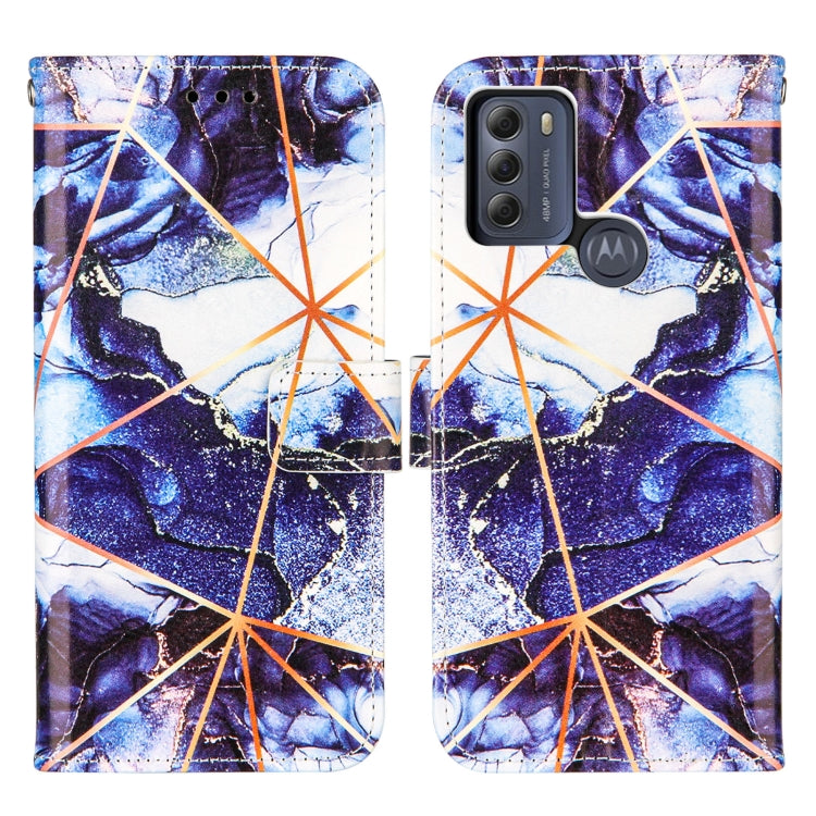 For Motorola Moto G50 Marble Stitching Horizontal Flip PU Leather Case with Holder & Card Slots & Wallet & Lanyard