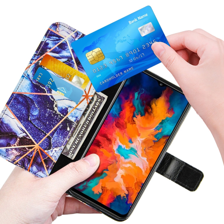 For Motorola Moto G50 Marble Stitching Horizontal Flip PU Leather Case with Holder & Card Slots & Wallet & Lanyard