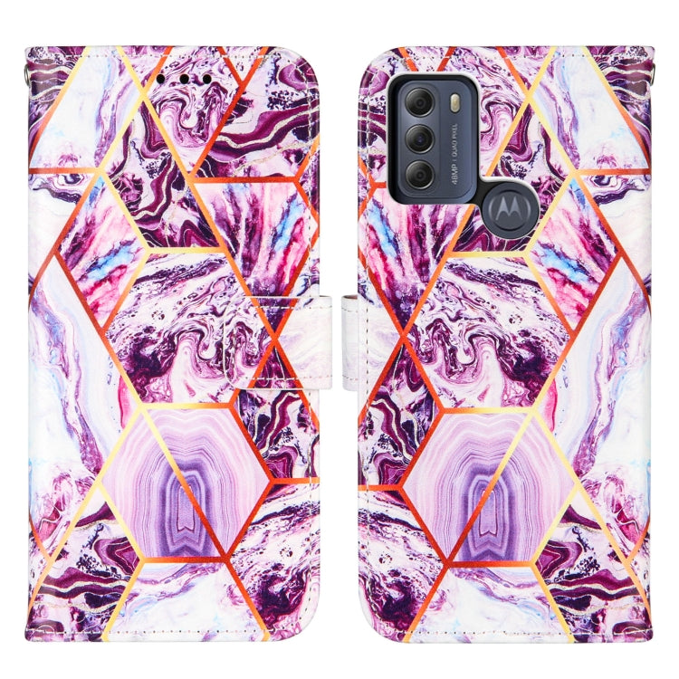 For Motorola Moto G50 Marble Stitching Horizontal Flip PU Leather Case with Holder & Card Slots & Wallet & Lanyard
