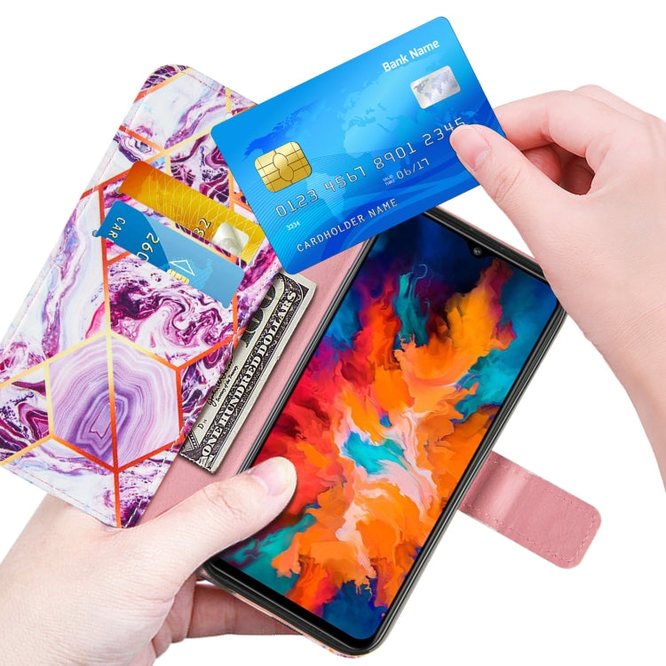 For Motorola Moto G50 Marble Stitching Horizontal Flip PU Leather Case with Holder & Card Slots & Wallet & Lanyard