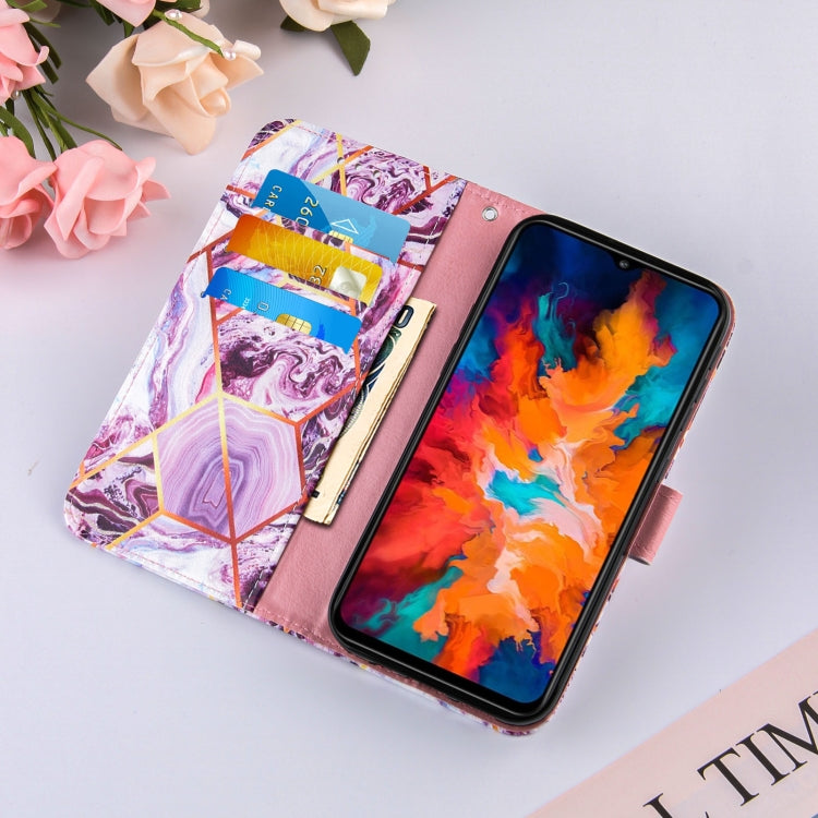 For Motorola Moto G50 Marble Stitching Horizontal Flip PU Leather Case with Holder & Card Slots & Wallet & Lanyard