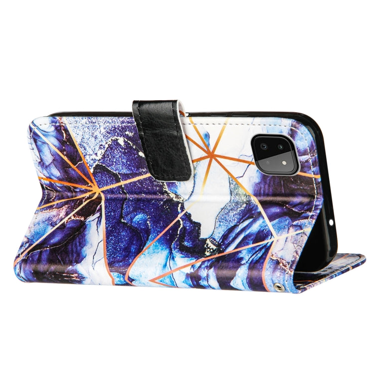 For Samsung Galaxy A22 5G Marble Stitching Horizontal Flip PU Leather Case with Holder & Card Slots & Wallet & Lanyard