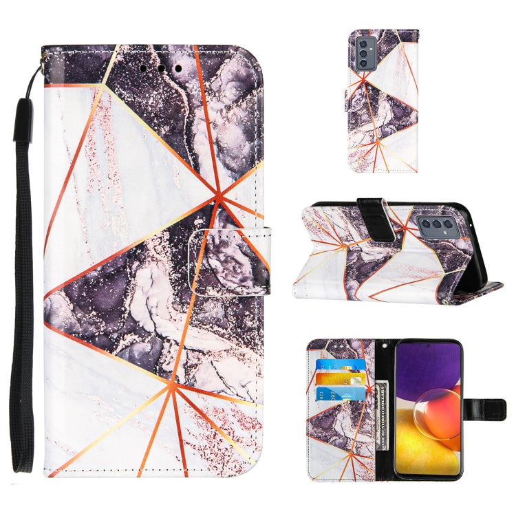 For Samsung Galaxy A82 5G Marble Stitching Horizontal Flip PU Leather Case with Holder & Card Slots & Wallet & Lanyard