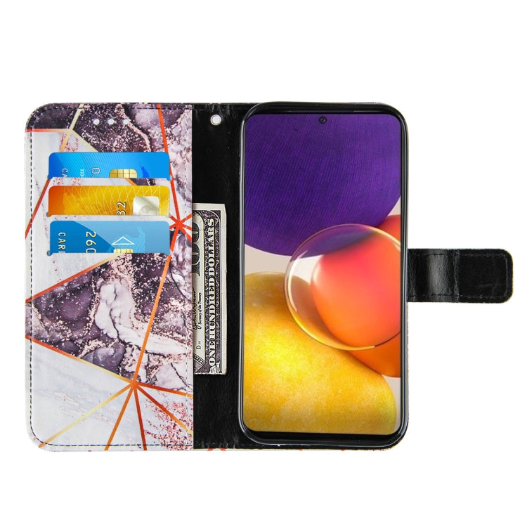 For Samsung Galaxy A82 5G Marble Stitching Horizontal Flip PU Leather Case with Holder & Card Slots & Wallet & Lanyard