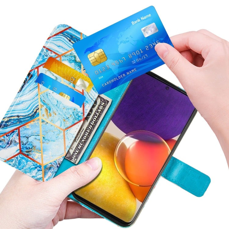 For Samsung Galaxy A82 5G Marble Stitching Horizontal Flip PU Leather Case with Holder & Card Slots & Wallet & Lanyard
