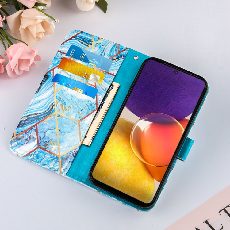 For Samsung Galaxy A82 5G Marble Stitching Horizontal Flip PU Leather Case with Holder & Card Slots & Wallet & Lanyard