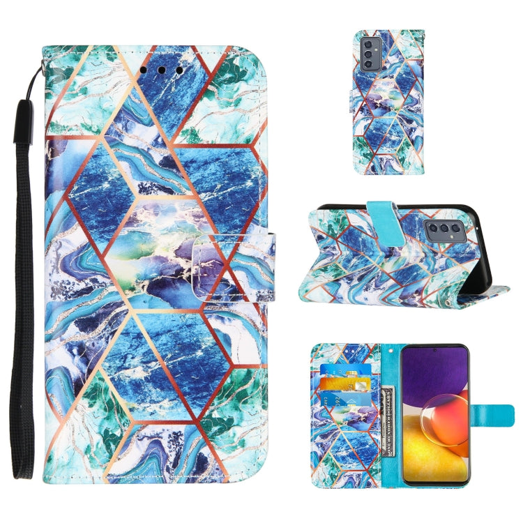 For Samsung Galaxy A82 5G Marble Stitching Horizontal Flip PU Leather Case with Holder & Card Slots & Wallet & Lanyard