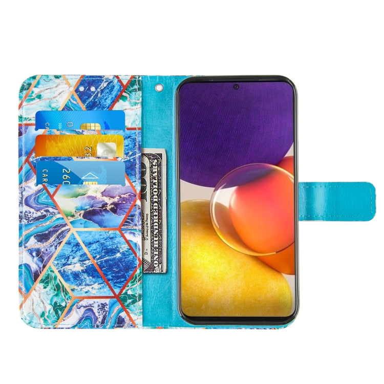 For Samsung Galaxy A82 5G Marble Stitching Horizontal Flip PU Leather Case with Holder & Card Slots & Wallet & Lanyard
